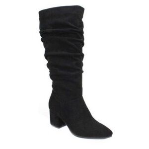 NWB SEVEN DIALS NORBURY BLACK FAUX SUEDE SLOUCH  KNEE HIGH BOOTS Size 10